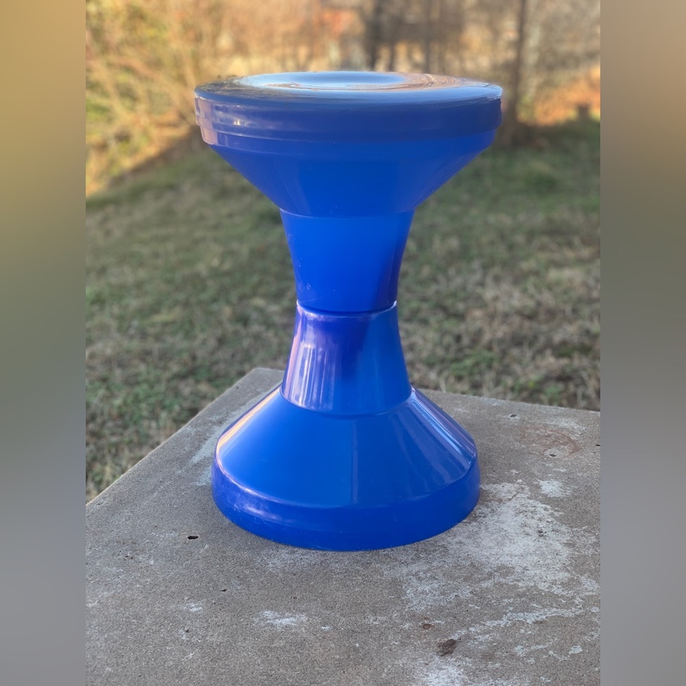 Vintage 1960s Cobalt Blue Plastic Tam Tam Stool Made rin Denmark